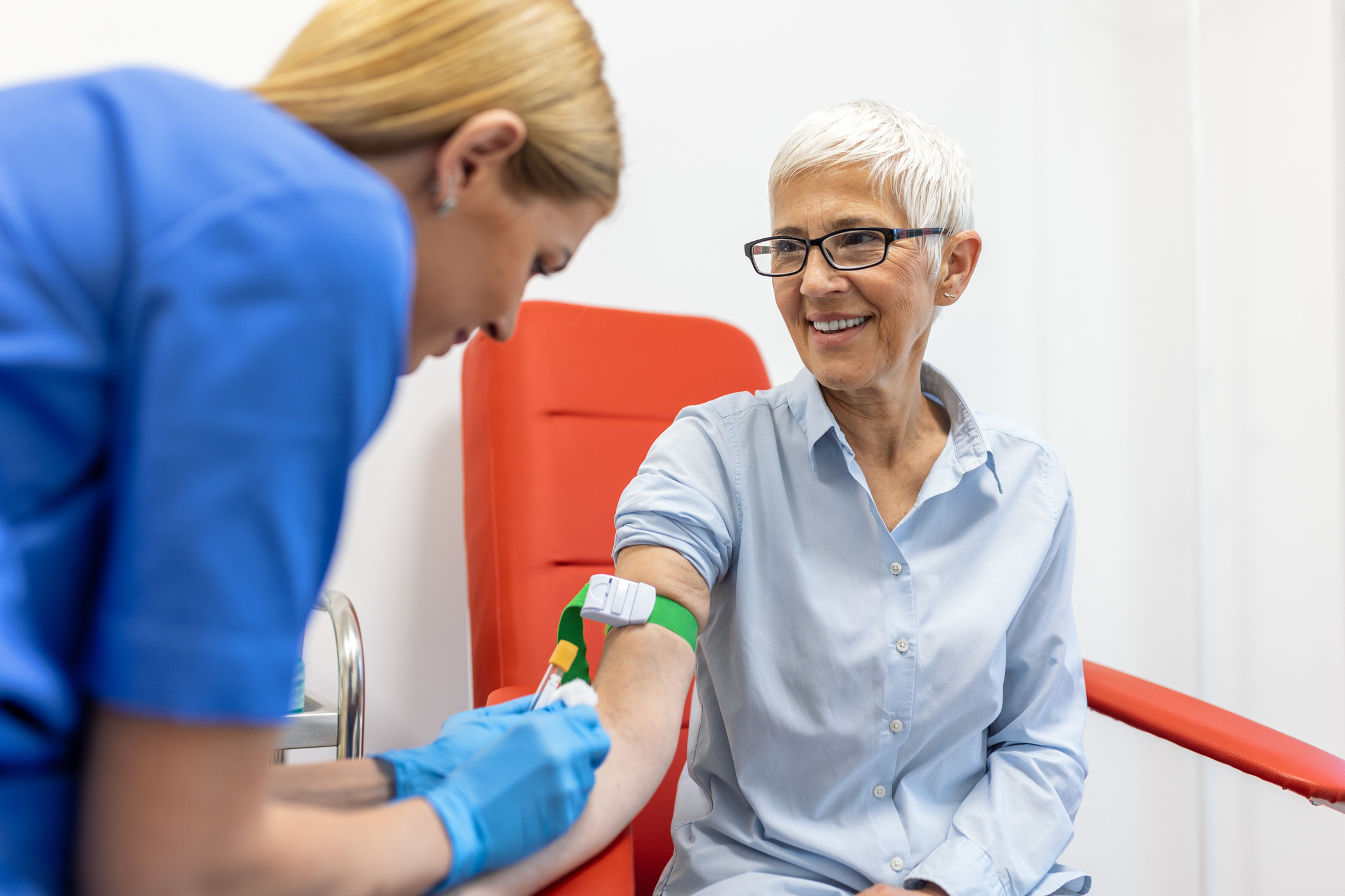 Blood sample being collected for allergy testing